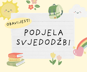 Obavijest o podjeli svjedodžbi
